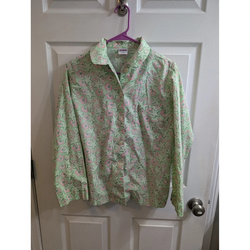 Vineyard Vines Women's Pajama Top‎ Starfish Floral Print Long Sleeve - Size XS